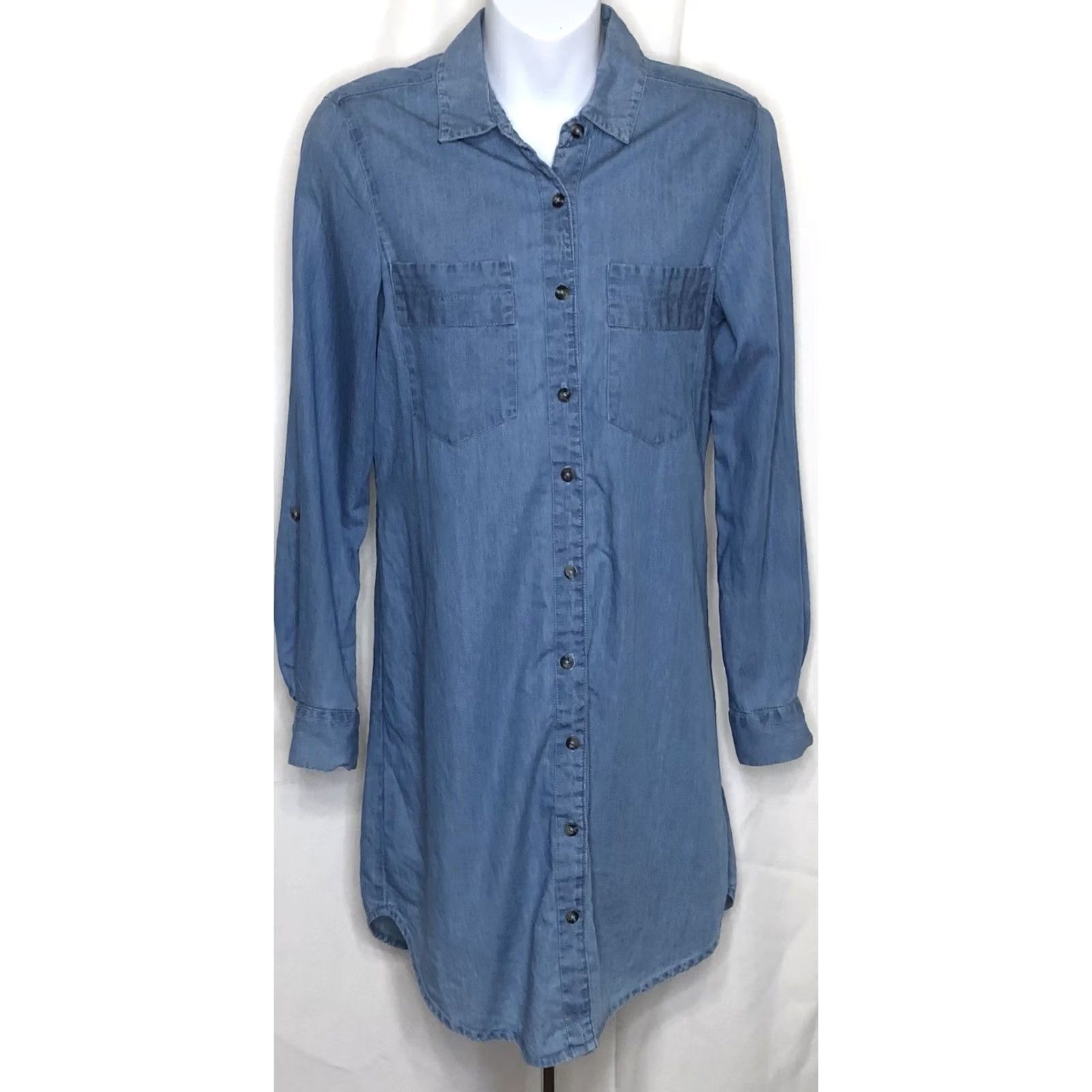 Vintage Vintage Charlotte Russe shirt dress XS Blue Chambray ButtonUp Coastal Cottage Size XS / US 0-2 / IT 36-38 - 7 Thumbnail