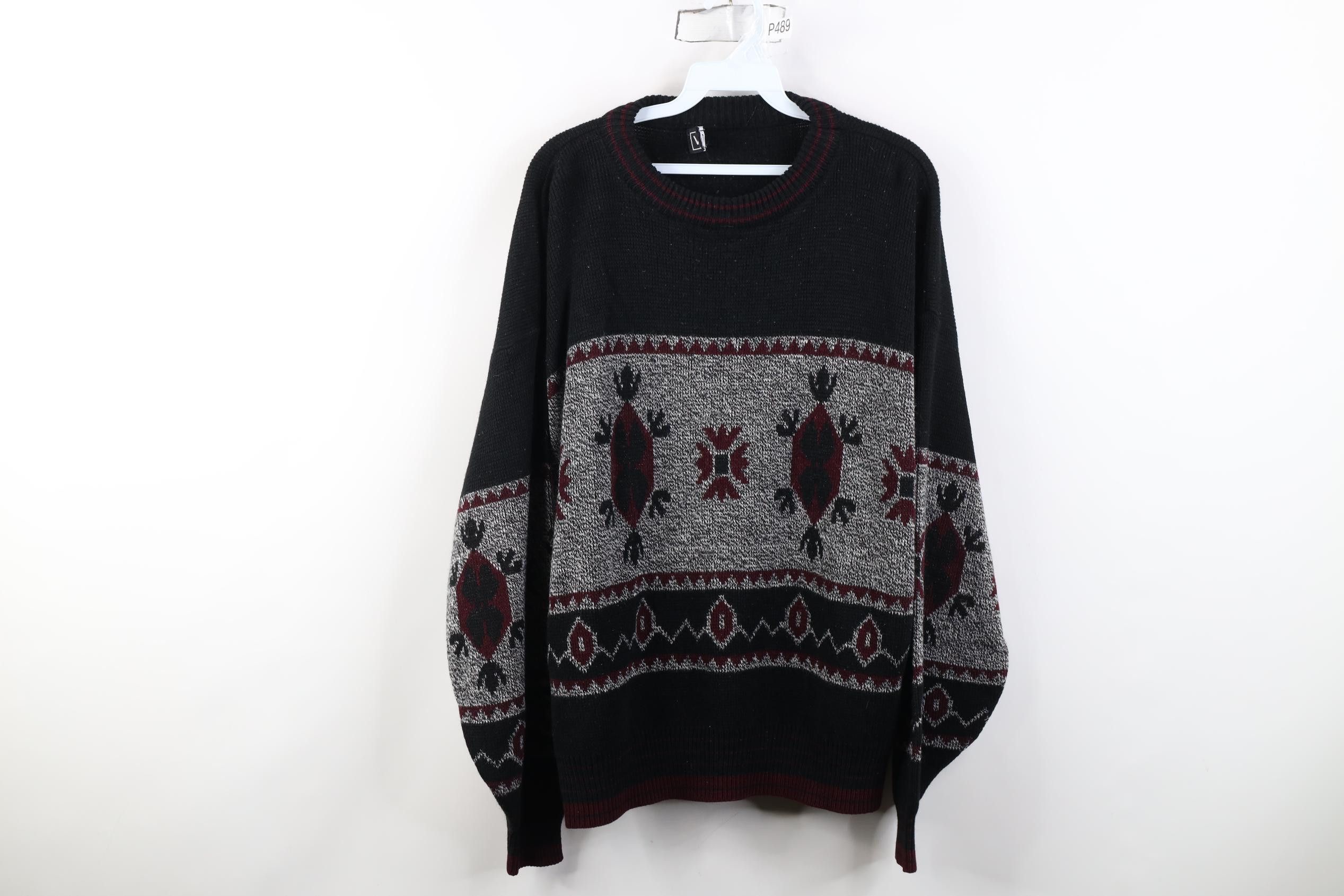 Vintage Vintage 90s Streetwear Southwestern Geometric Knit Sweater Size US L / EU 52-54 / 3 - 1 Thumbnail