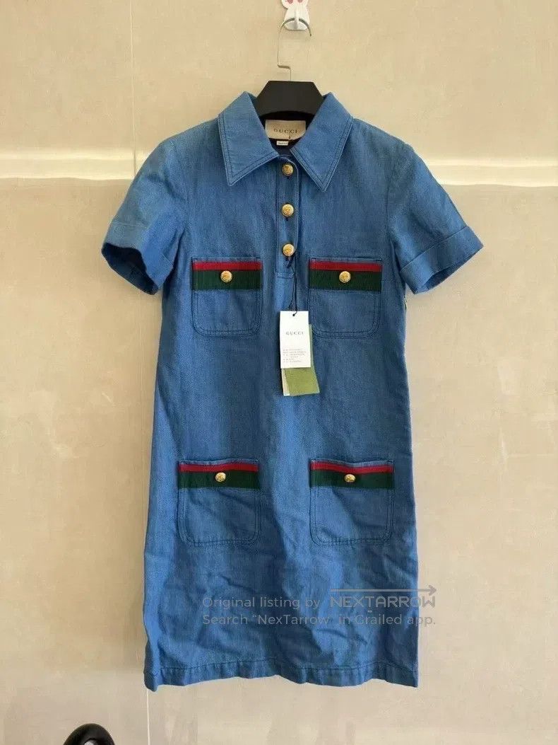 Gucci Gucci Lapel short-sleeved denim dress Size XS / US 0-2 / IT 36-38 - 1 Thumbnail