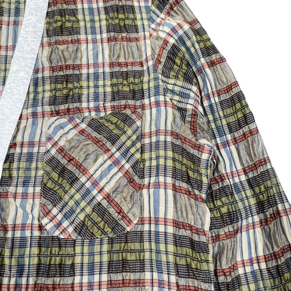 Needles × Nepenthes Needles Wrinkle Pleat Check Flannel Cardigan Size US M / EU 48-50 / 2 - 4 Thumbnail
