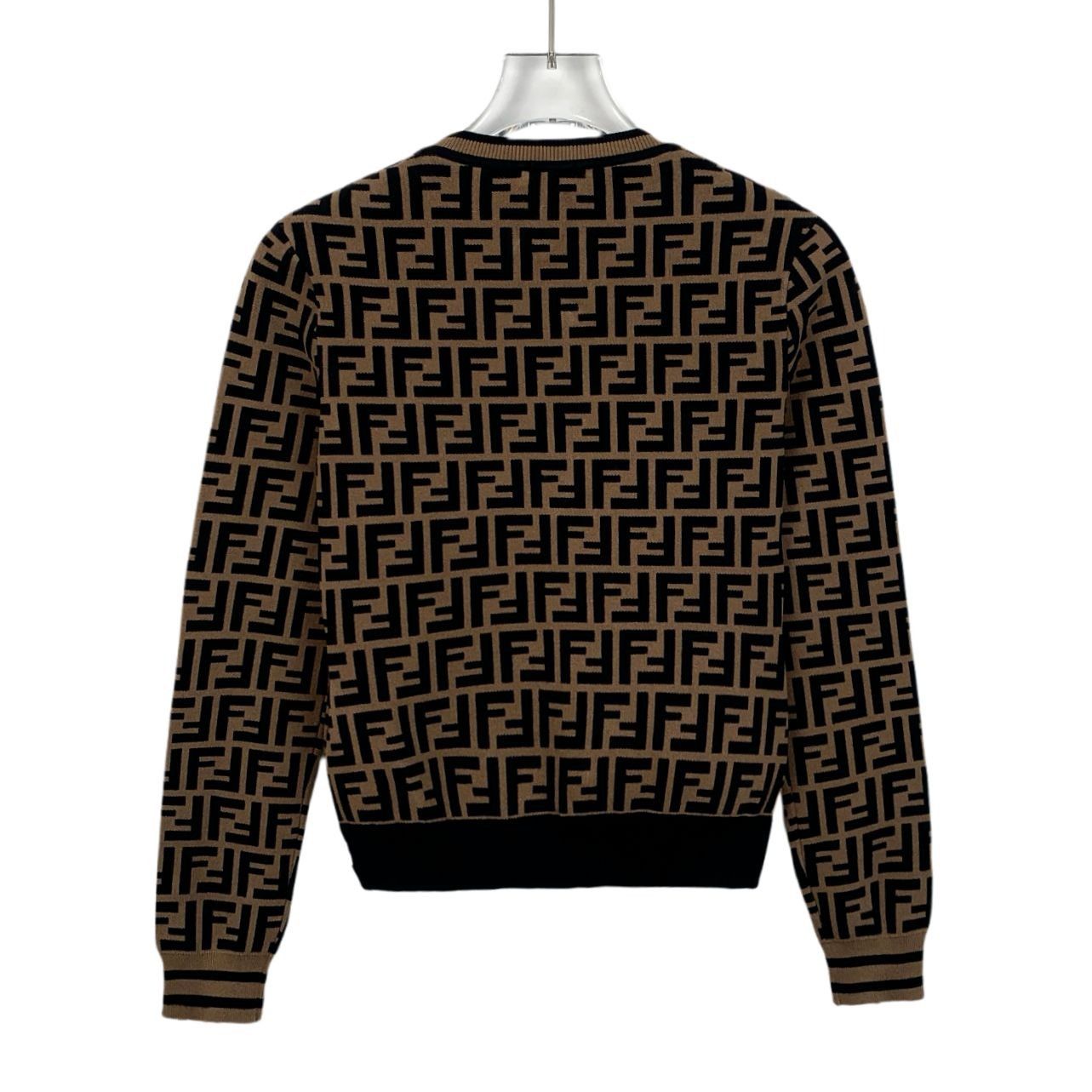 Fendi Fendi Brown & Black FF Logo Monogram Print Long Sleeve Sweat Size XS / US 0-2 / IT 36-38 - 6 Thumbnail