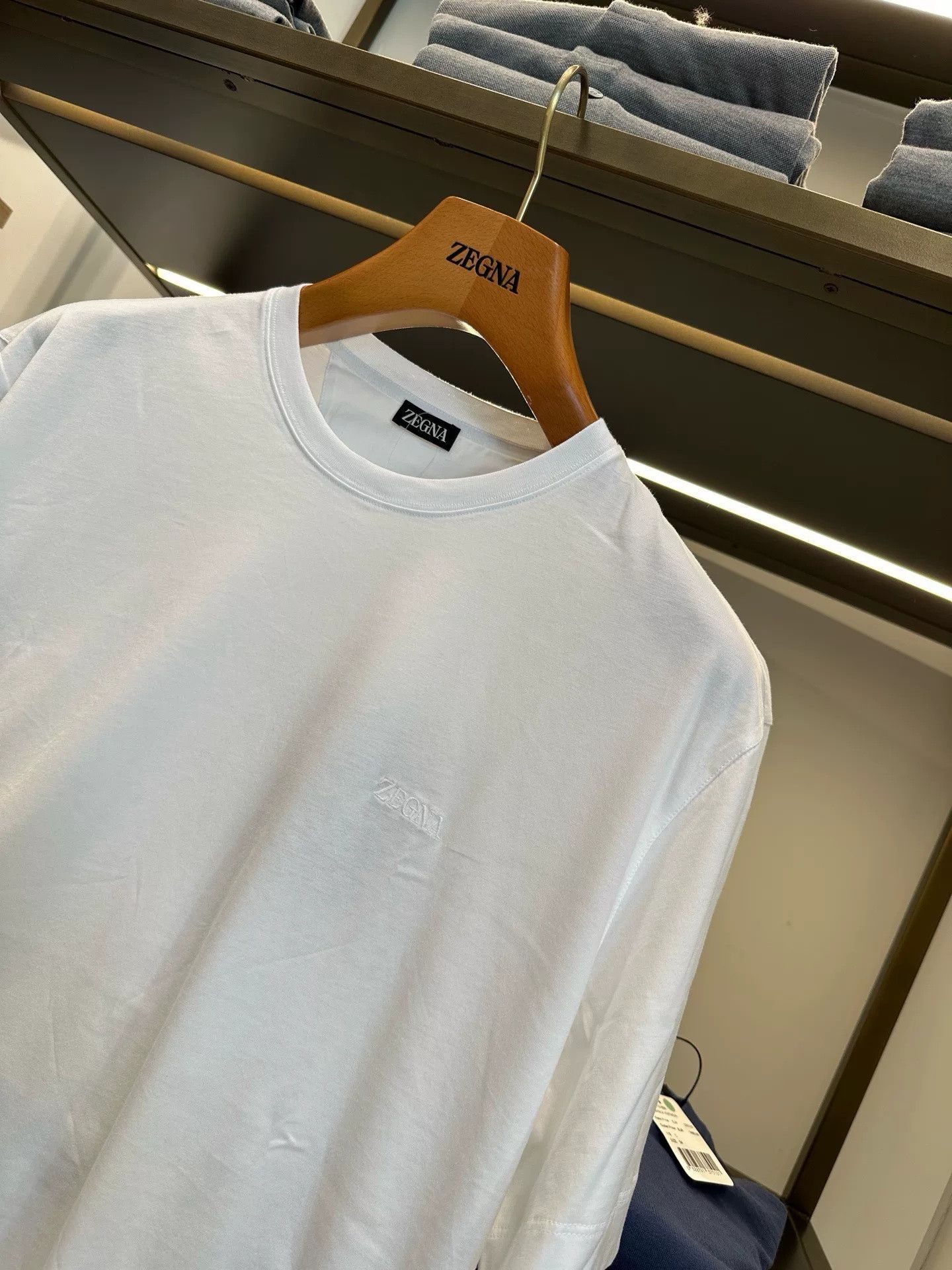 Ermenegildo Zegna Zegna Men's White Cotton T-Shirt Size US L / EU 52-54 / 3 - 2 Thumbnail
