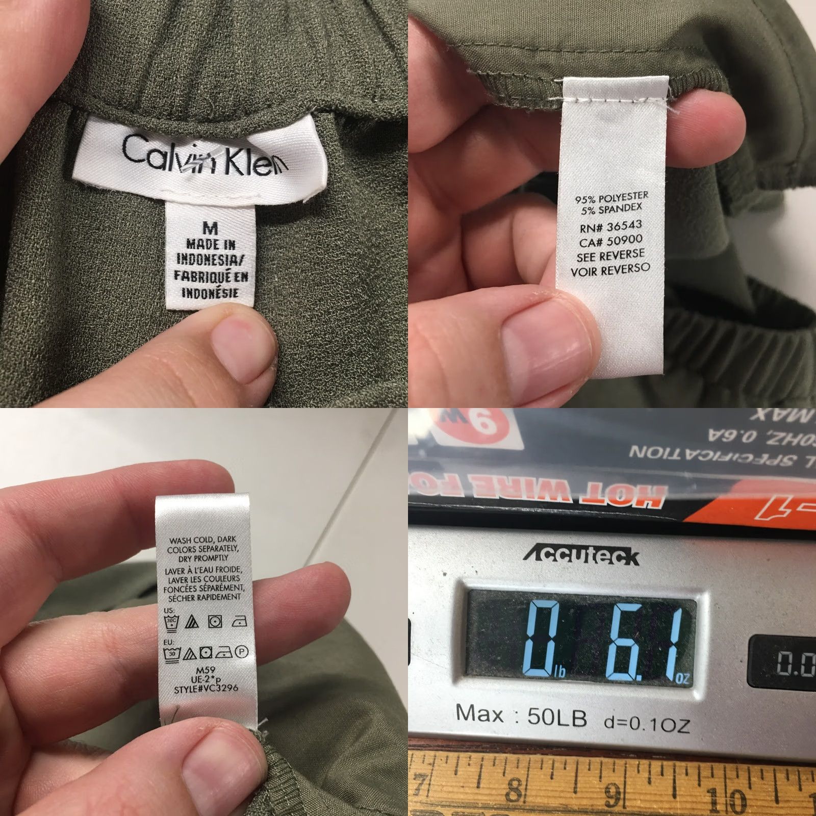 Calvin Klein Calvin Klein Chino Shorts Womens M Green Hi-Rise Pull On Casual Size 32" / US 10 / IT 46 - 9 Thumbnail