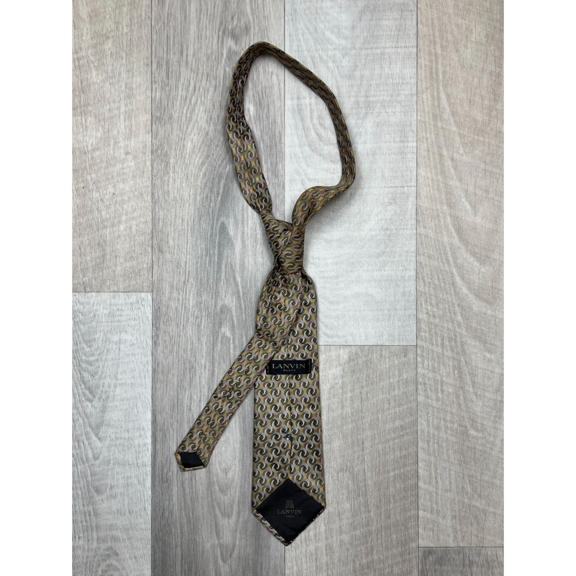 Lanvin Lanvin Geometric Pattern Silk Tie (Y0147) Size ONE SIZE - 3 Thumbnail
