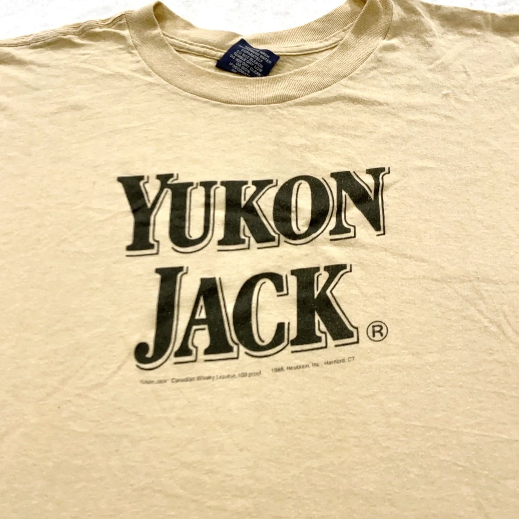 Vintage VINTAGE Yukon Jack WHISKEY T-Shirt M Brown 80s 90s Men Short Sleeve Crew Neck Cotton Polyester Regular Fit Mens XS? Size US M / EU 48-50 / 2 - 2 Thumbnail