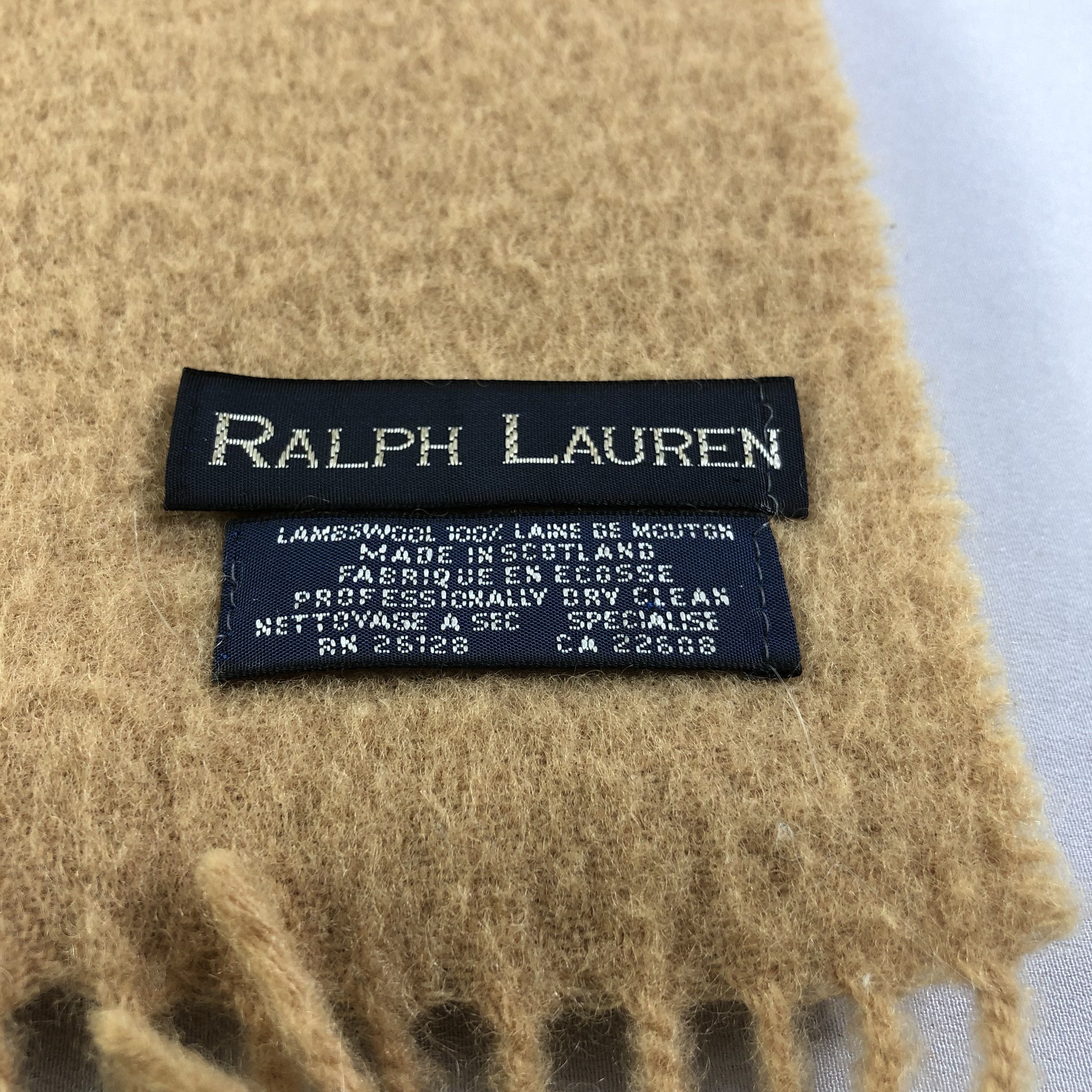 Polo Ralph Lauren Polo Ralph Lauren Tan Wool Scarf Muffler V1578 Size ONE SIZE - 5 Thumbnail