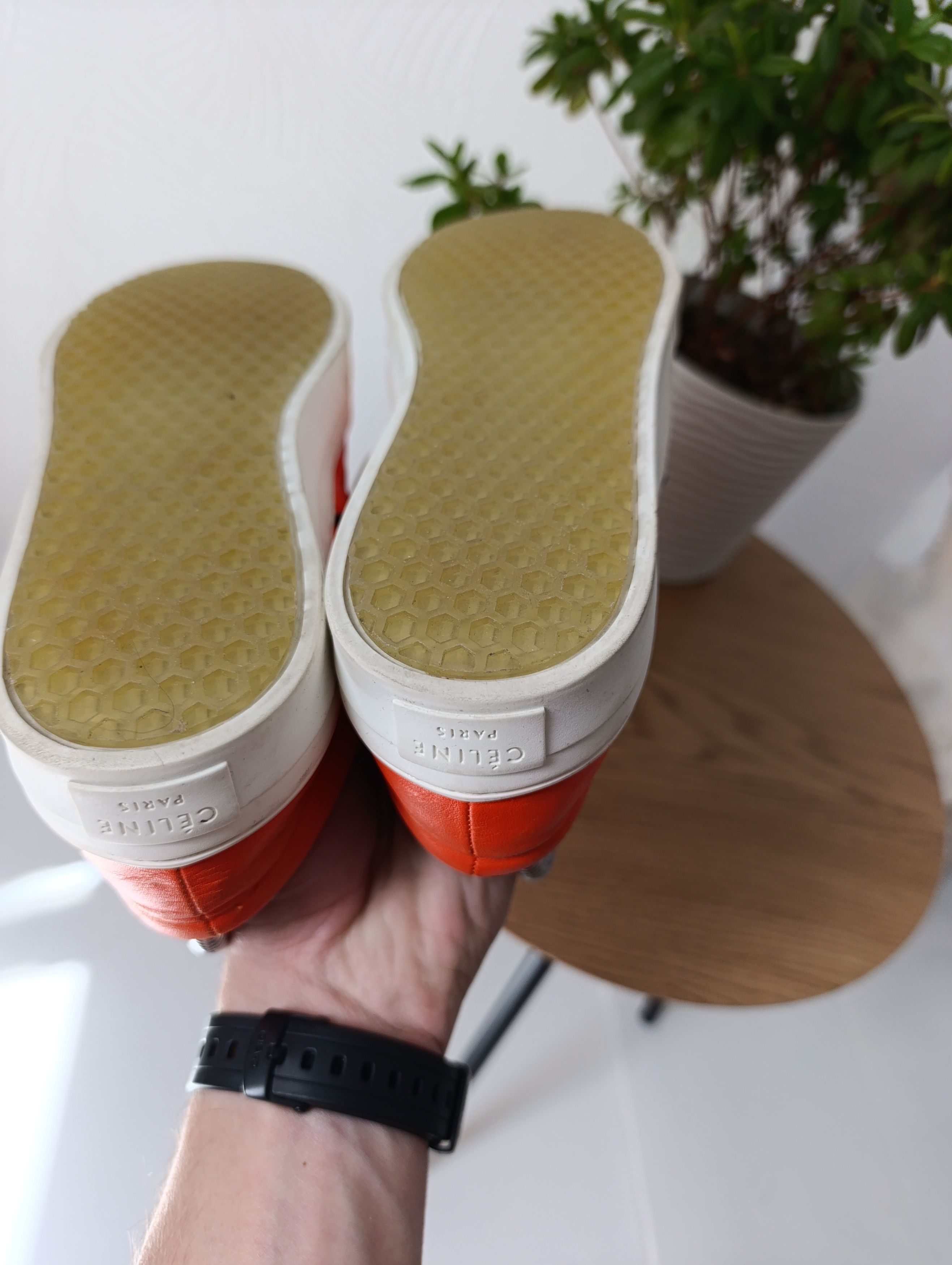 Celine CELINE LEATHER ORANGE SLIP-ON WOMENS SHOES Size US 8 / IT 38 - 17 Thumbnail