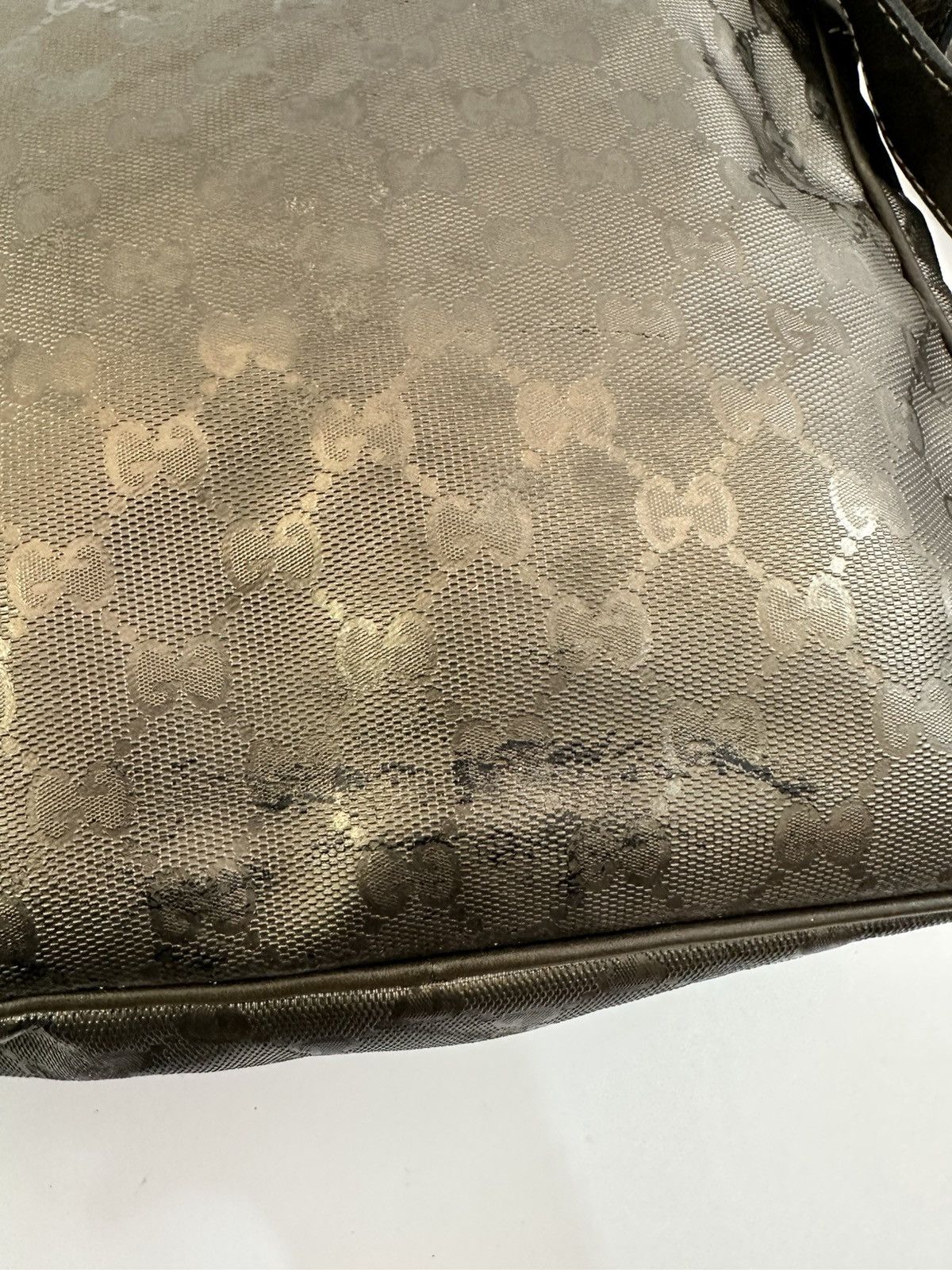 Gucci GUCCI Imprime Monogram Medium Messenger Bag Pewter Size ONE SIZE - 4 Thumbnail