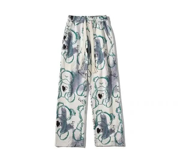 Japanese Brand Street hip-hop tie-dye bear print graffiti overalls Size US 32 / EU 48 - 4 Thumbnail
