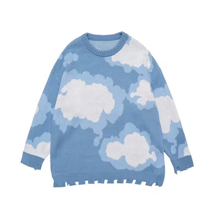 Japanese Brand × Vintage Cloudy Graphic Knit Sweater Size US L / EU 52-54 / 3 - 3 Thumbnail