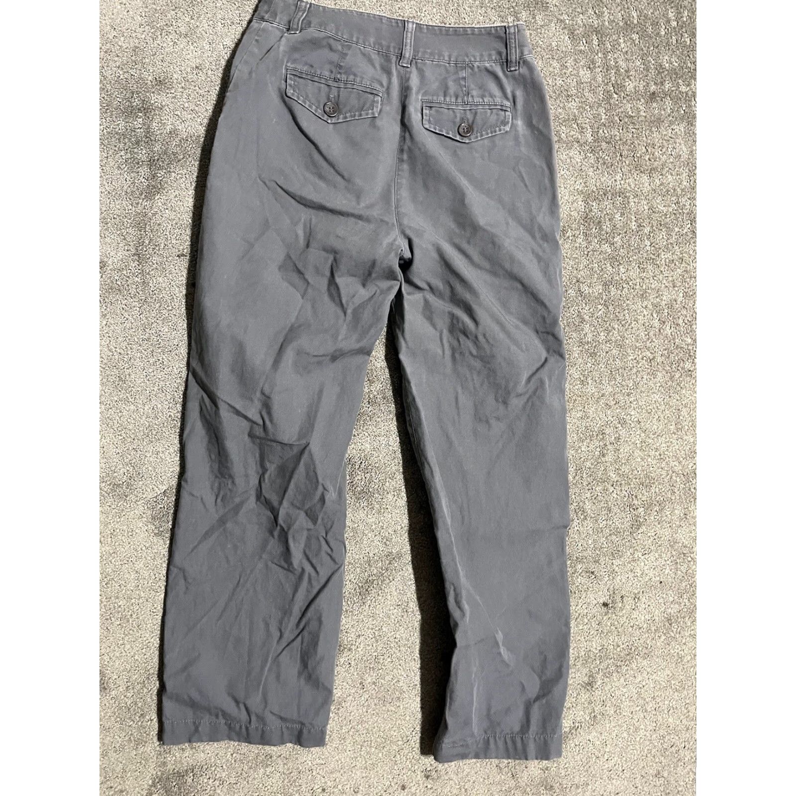 Liz Claiborne Liz Claiborne Pants Womens 4P Petite Gray 100% Cotton High Rise Chino Flat Front Straight Leg Mens/Womens Size 27" / US 4 / IT 40 - 3 Thumbnail