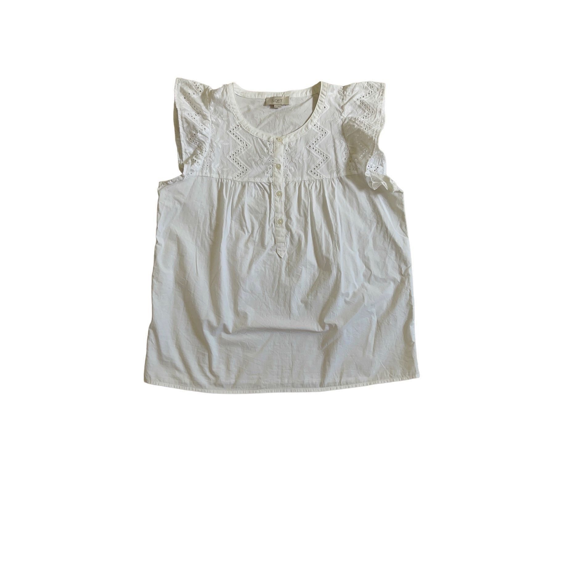 Ann Taylor LOFT Anne Taylor white blouse size M Size M / US 6-8 / IT 42-44 - 7 Thumbnail