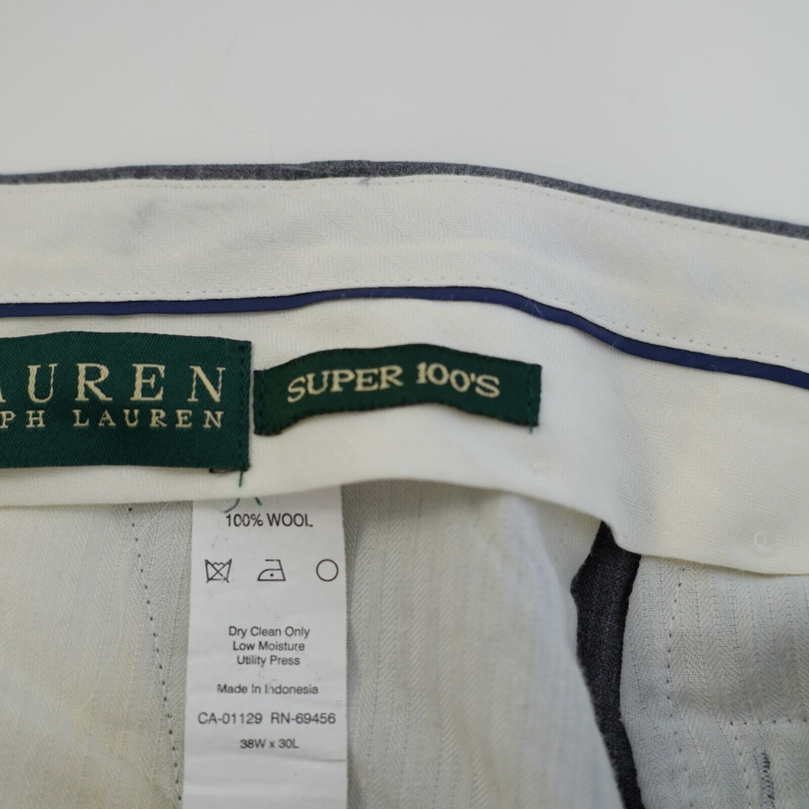 Lauren Ralph Lauren DAMAGED Lauren Ralph Lauren Super 100s Wool Gray Dress Pants Size 36R - 7 Thumbnail