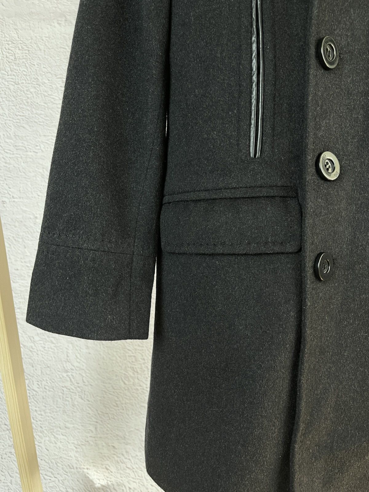 Dolce & Gabbana Dolce & Gabbana wool double breasted overcoat leather trim Size US L / EU 52-54 / 3 - 7 Thumbnail