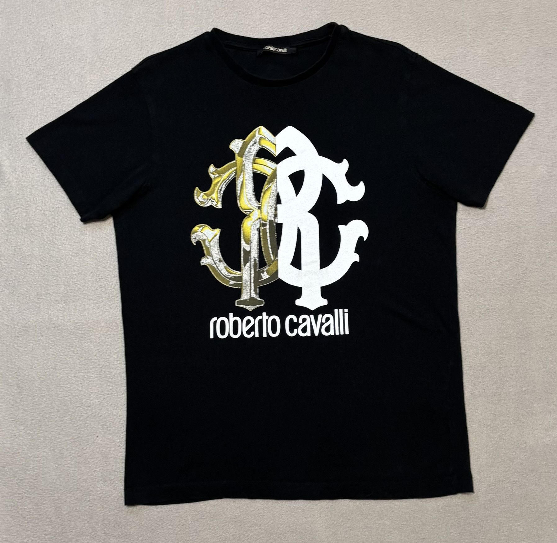 Roberto Cavalli Roberto Cavalli T-shirt Black Firenze Logo Size US M / EU 48-50 / 2 - 5 Thumbnail