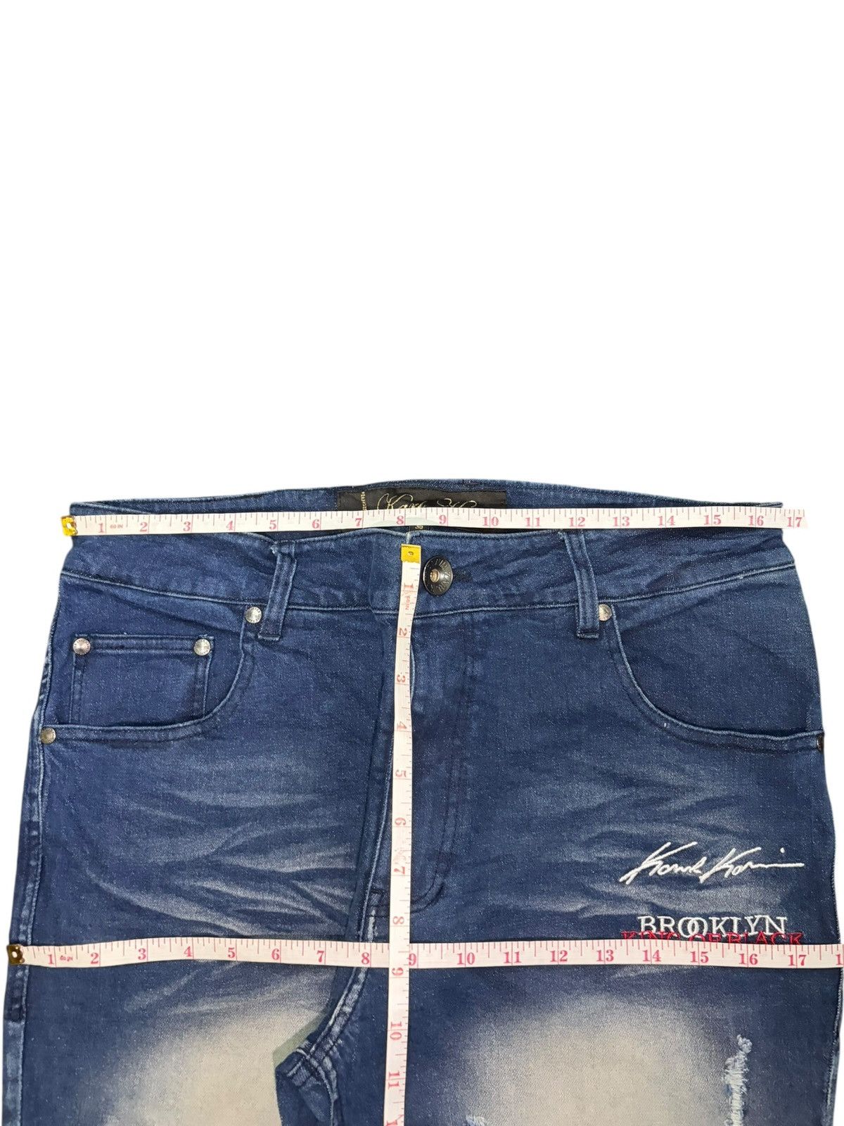 Karl Kani Vintage Karl Kani Bleached Wash Distressed Jeans Size US 33 - 6 Thumbnail