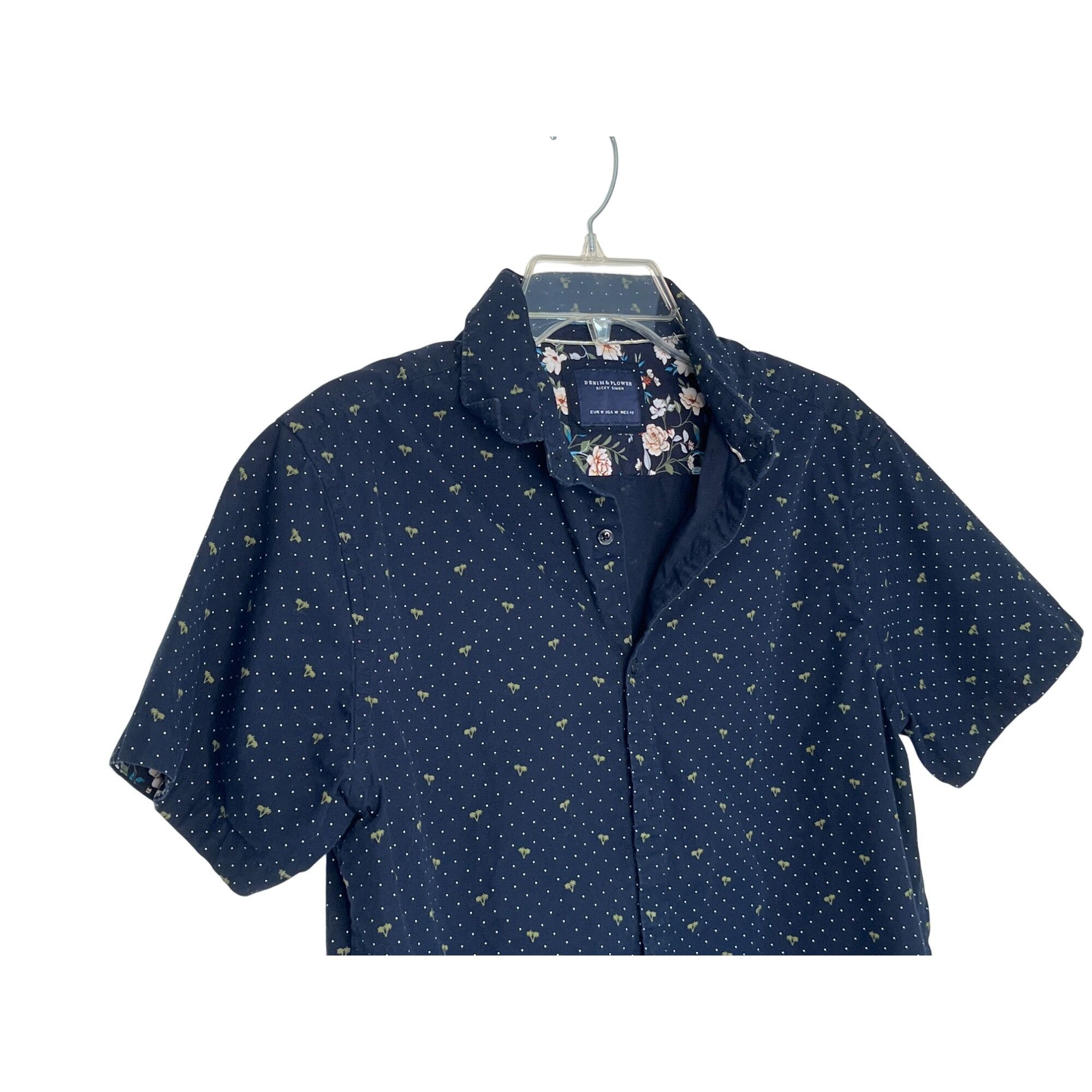 Denim & Flower Denim & Flower Ricky Singh Navy Polka Dot Button-Up Shirt Me Size US M / EU 48-50 / 2 - 3 Thumbnail
