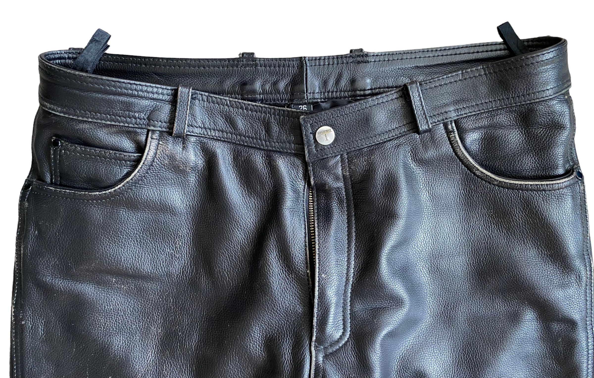 Genuine Leather × Leather × Vintage Vintage leather biker pants Size US 38 / EU 54 - 4 Thumbnail
