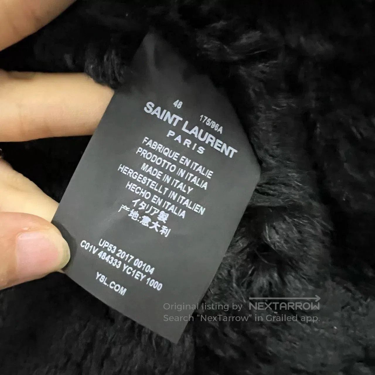 Saint Laurent Paris saint laurent black shearling jacket size 48. Size US L / EU 52-54 / 3 - 4 Thumbnail
