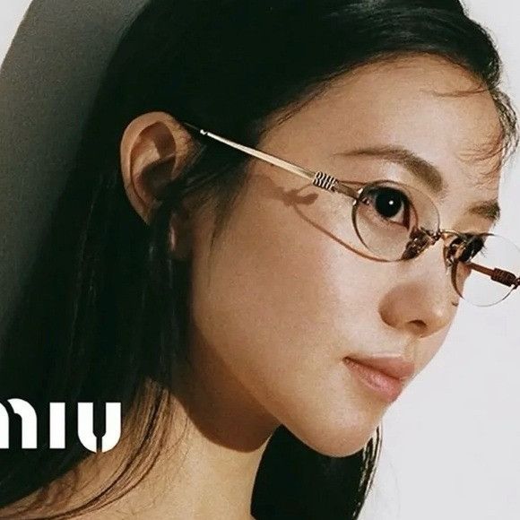 Miu Miu NEW MIU MIU SUNGLASSES MUA54S 5AK08N OVAL GOLD/CLEAR WOMEN M Size ONE SIZE - 1 Thumbnail