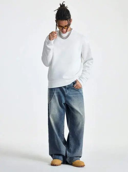 Jean Washed Y2k Denim Jeans Loose fit Baggy Size US 36 / EU 52 - 3 Thumbnail