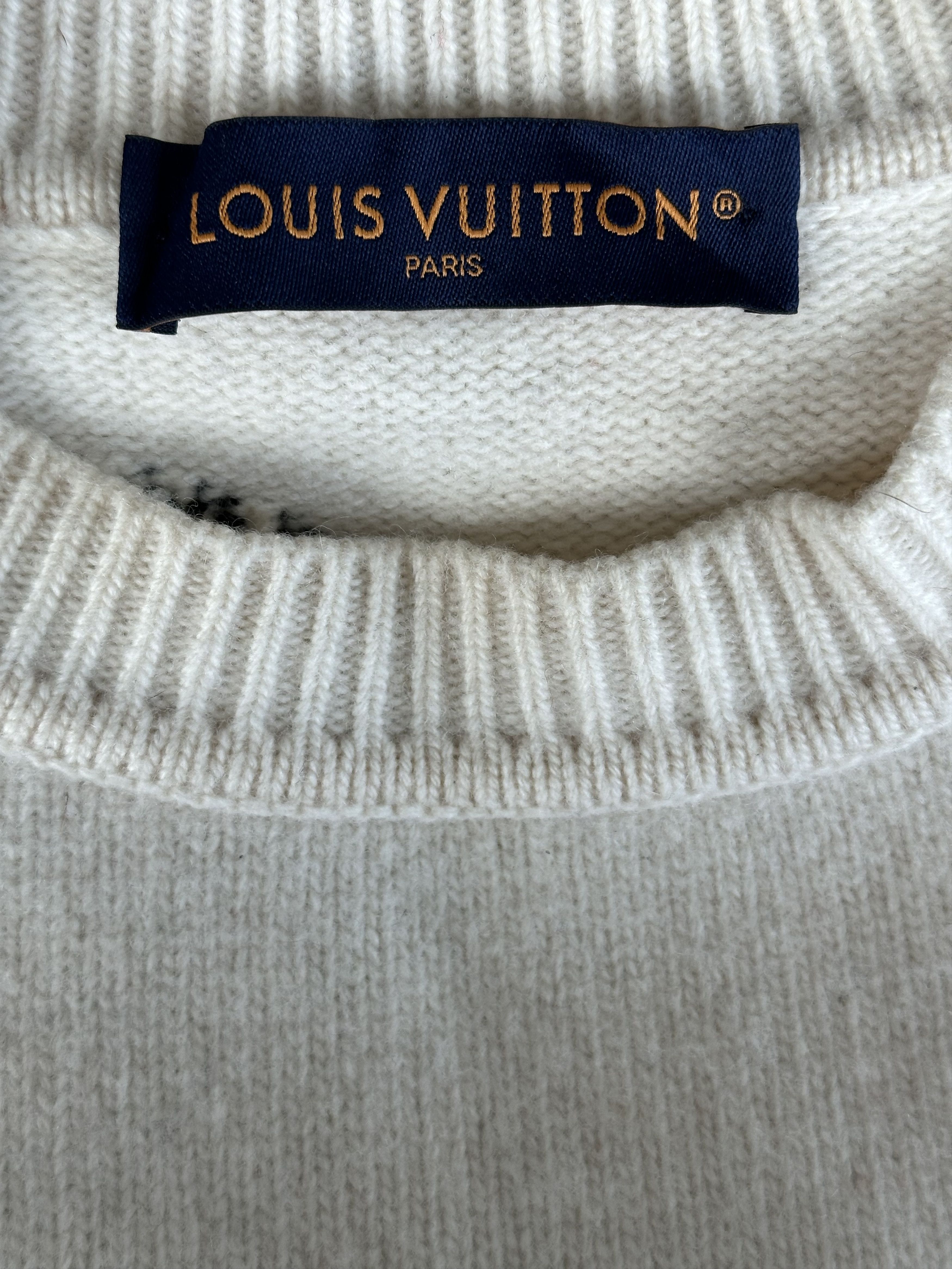 Louis Vuitton Louis Vuitton Beige Puzzle Wool Sweater Size US L / EU 52-54 / 3 - 3 Thumbnail
