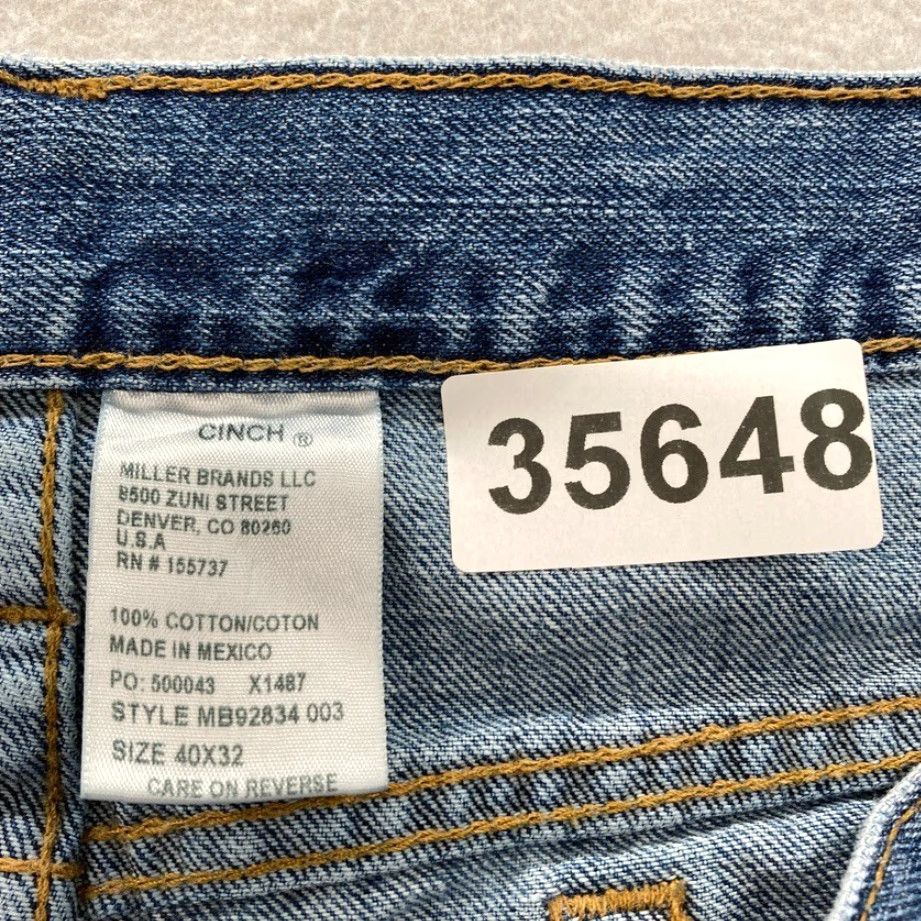 Vintage Cinch White Label Jeans Mens 40x32 Relaxed Straight Blue Denim Western Cowboy Shirt Size US 40 / EU 56 - 6 Thumbnail