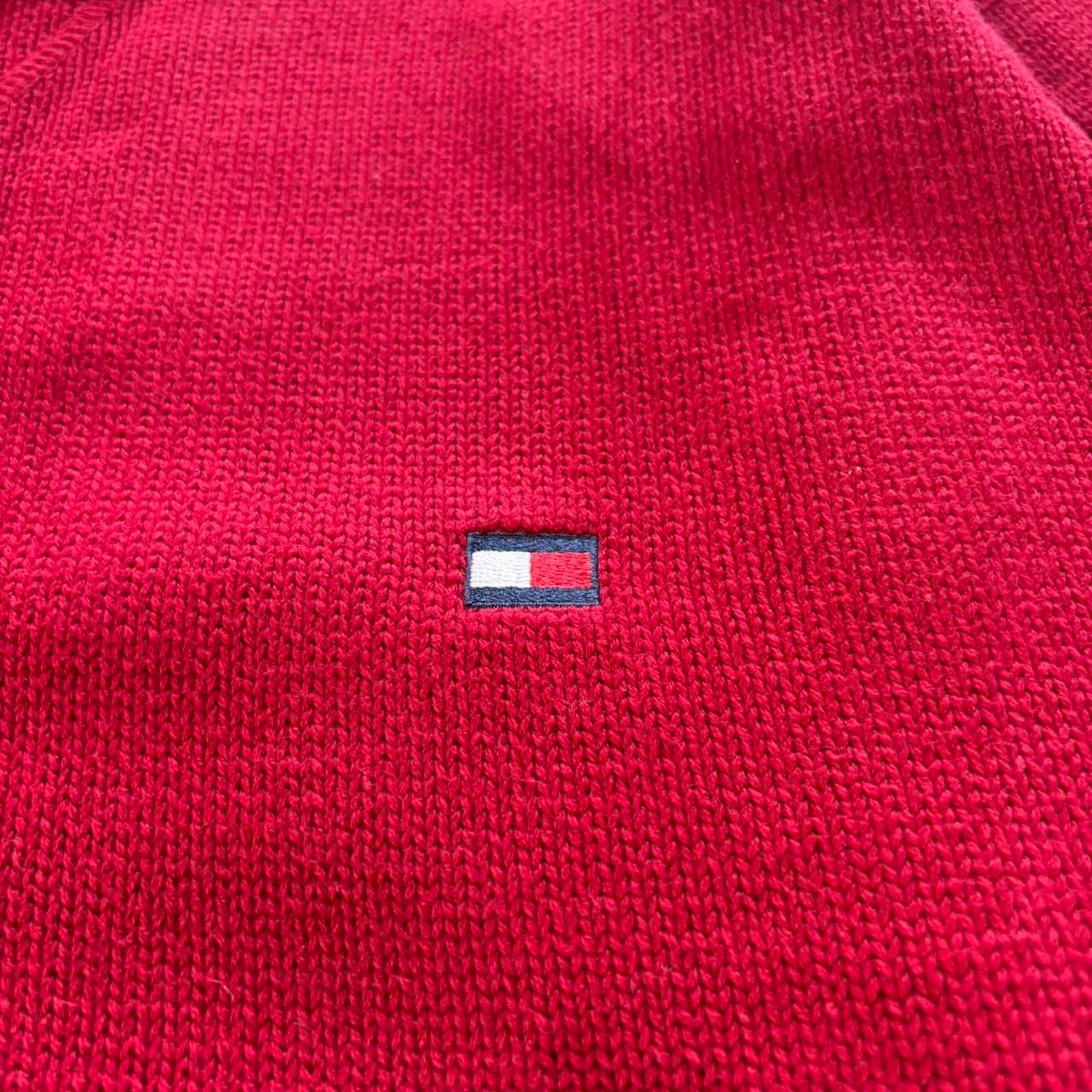 Tommy Hilfiger × Vintage 90s Tommy Hilfiger Red Sweater Size US XL / EU 56 / 4 - 3 Thumbnail