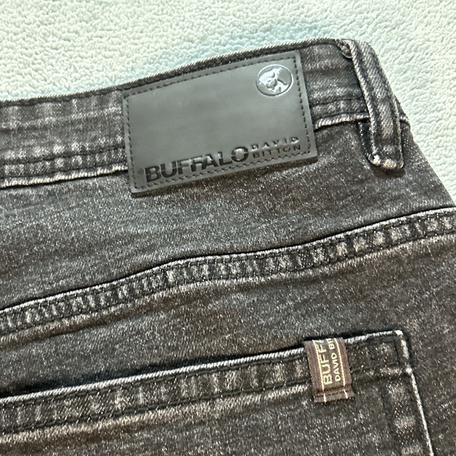 Buffalo David Bitton Loose Baggy Jeans 38x30 Hamilton Relaxed Black Straight Wide Size US 38 / EU 54 - 13 Thumbnail
