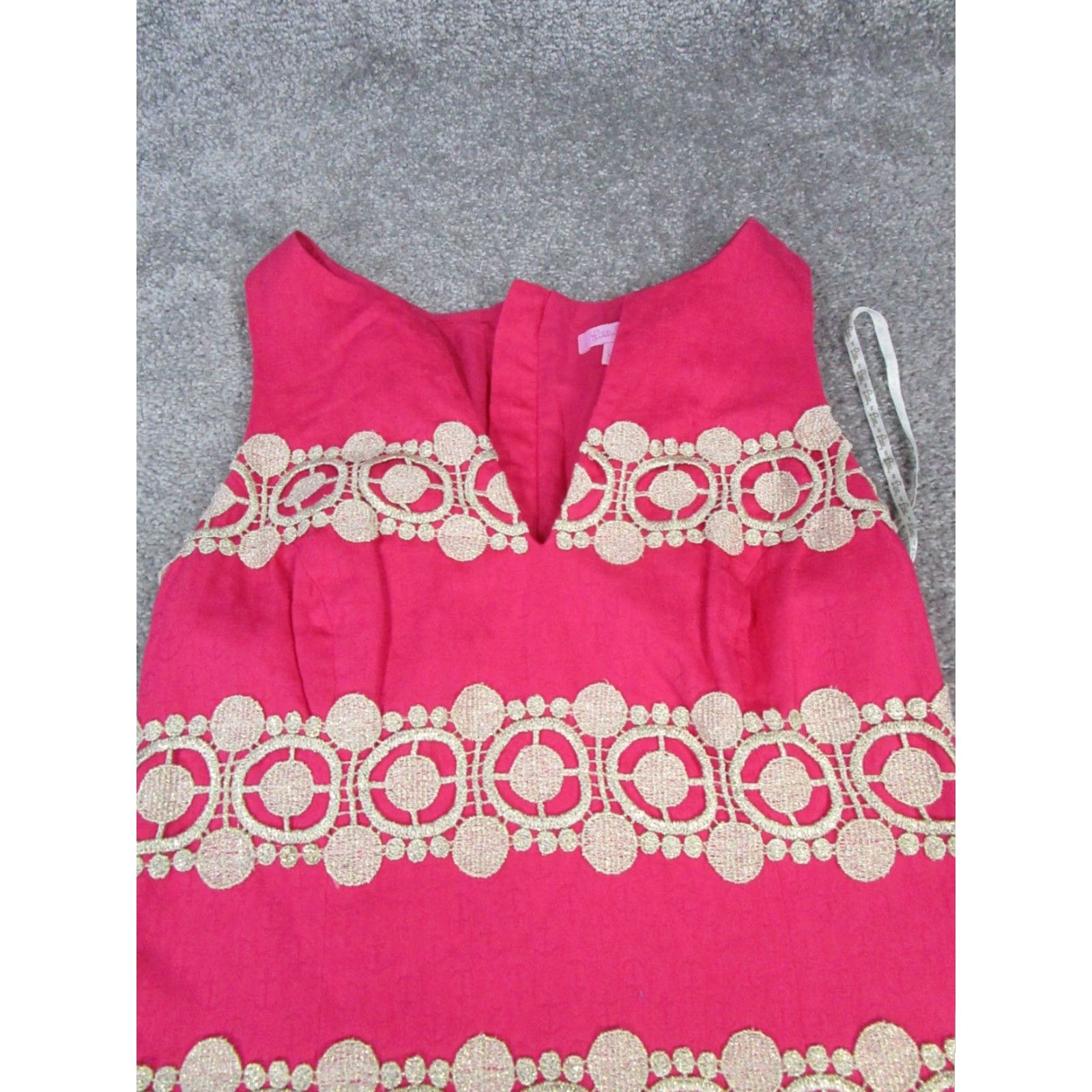 Lilly Pulitzer VINTAGE Lilly Pulitzer Dress Womens 2 Pink Cotton Short Sleeveless V-Neck A-Line Mini Shift 2 Womens Pink Lilly Pulitzer Dress Size XS / US 0-2 / IT 36-38 - 2 Thumbnail