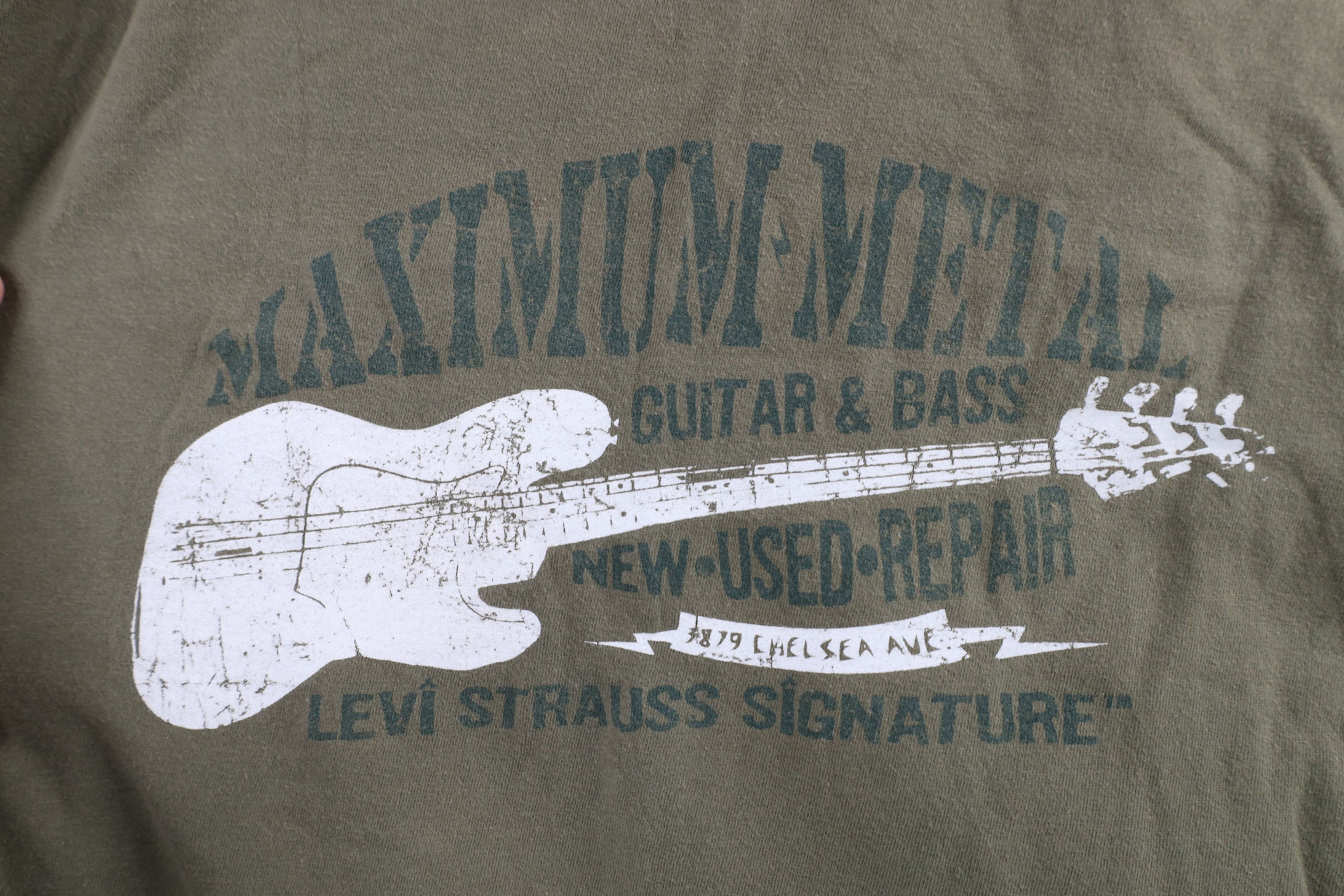 Levi's × Vintage Vintage Y2K 2003 Levis Maximum Guitar Long Sleeve T-Shirt Size US L / EU 52-54 / 3 - 4 Thumbnail