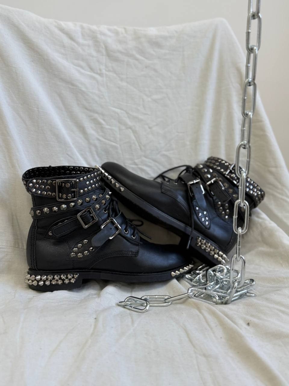 Yves Saint Laurent YvesSaintLaurent Ankle-Zip Goth Opium Style Leather Boots Size US 6.5 / IT 36.5 - 7 Thumbnail