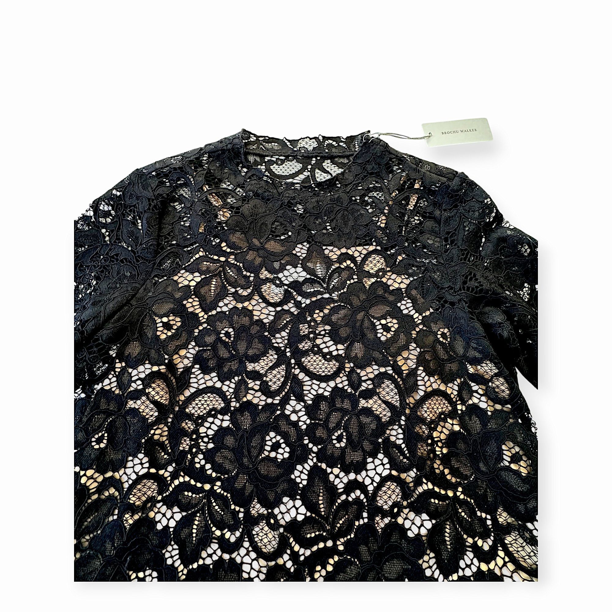 Brochu Walker Brochu Walker Donne Crewneck Floral Lace Top Black Size XS Size XS / US 0-2 / IT 36-38 - 7 Thumbnail