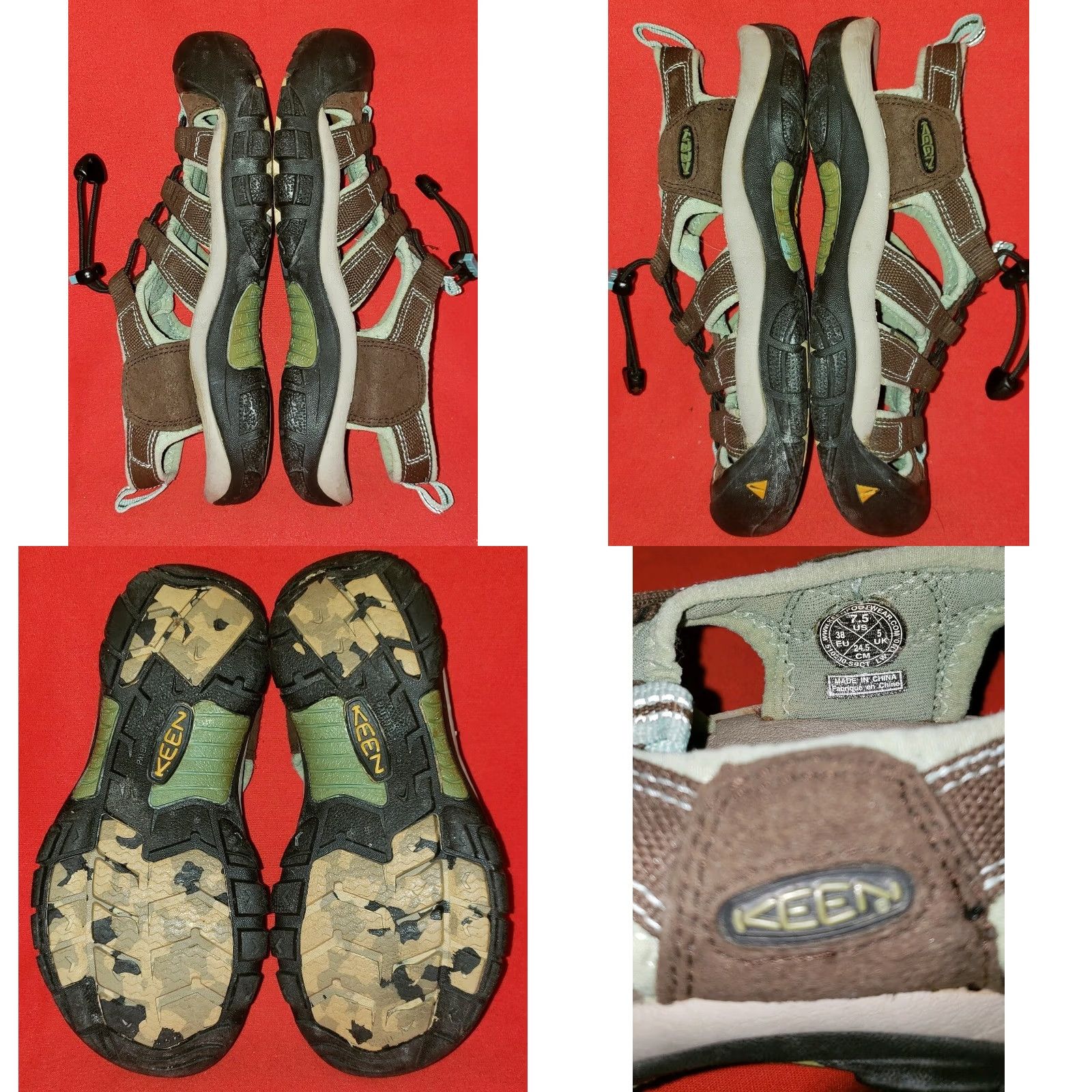 KEEN KEEN Newport H2 Sport Sandals Women's 7.5M 38EU Brown Suede Mint Green Size US 8 / IT 38 - 8 Thumbnail