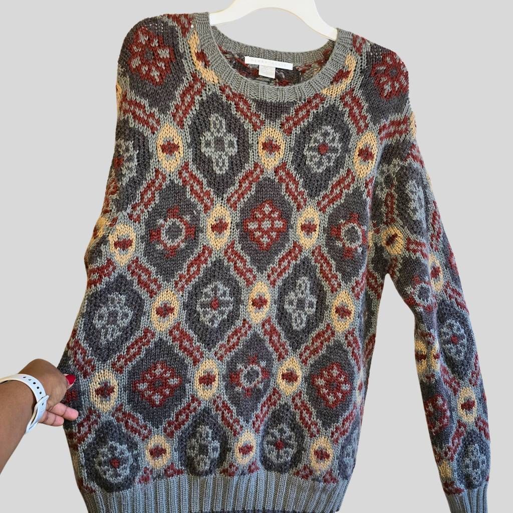 Perry Ellis Vintage Perry Ellis Sweater Men’s L 90s Wool Blend Grunge Re Size US L / EU 52-54 / 3 - 3 Thumbnail