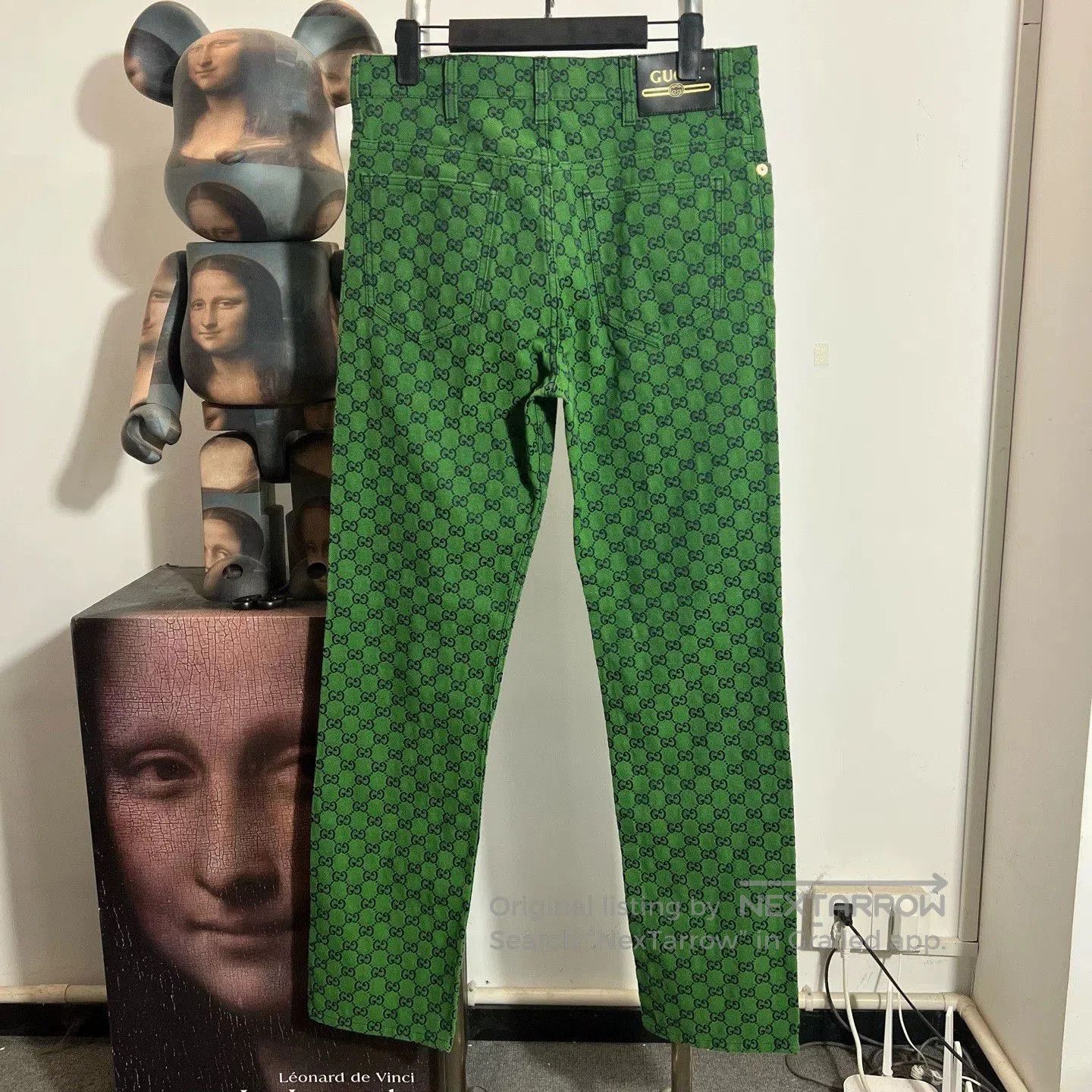 Gucci Gucci Green Checkered Straight. Size US 32 / EU 48 - 2 Thumbnail