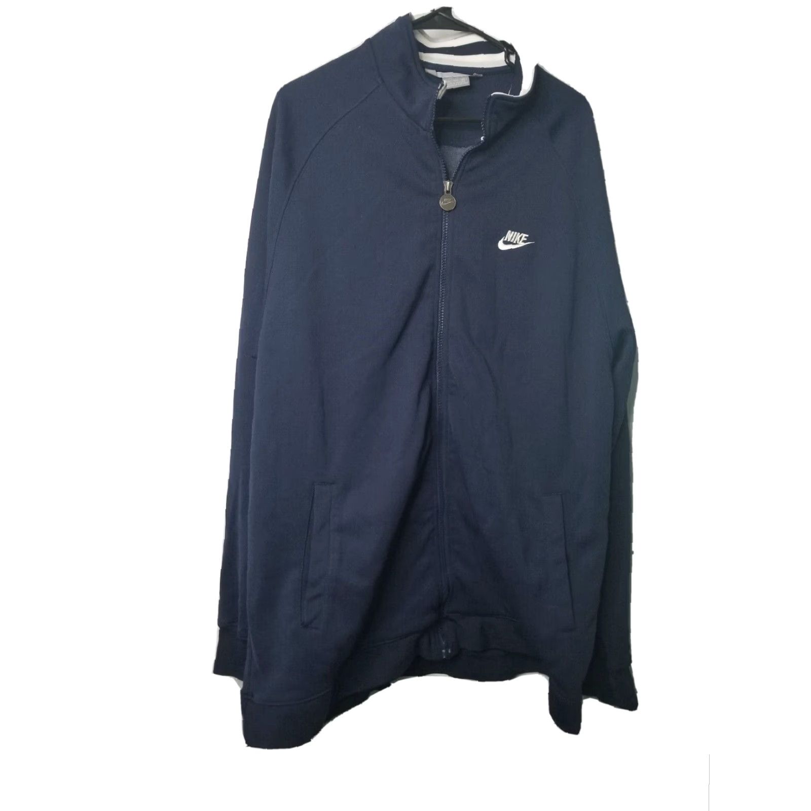 Nike Nike Track Jacket Mens 2XL Navy Blue Vintage 1990s Spell Out Athletic Outerwear Size US XXL / EU 58 / 5 - 2 Thumbnail