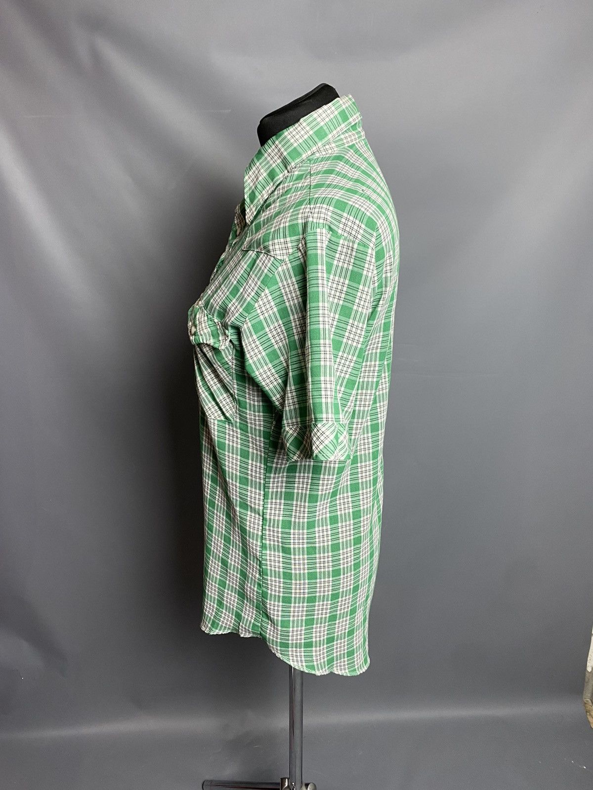 Wrangler VTG 70s Wrangler Snap Western Plaid Short Sleeve Shirt sz 20 Size S / US 4 / IT 40 - 12 Thumbnail