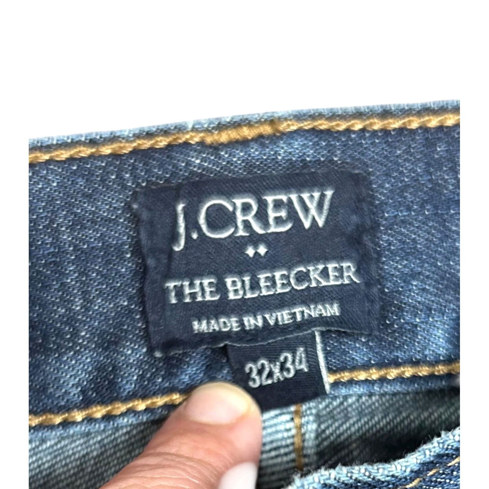 J.Crew J.CREW Jeans Mens 32x34 The Bleecker Athletic Fit Straight Leg Dark Wash Read Read Reading? Size US 32 / EU 48 - 7 Thumbnail