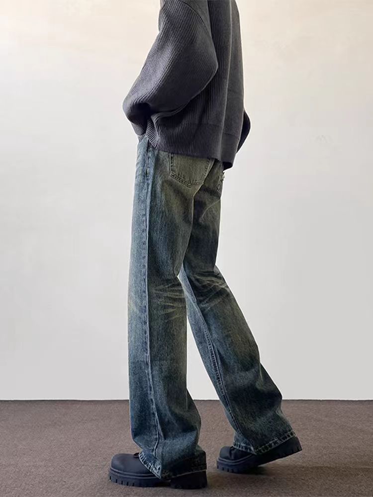 Japanese Brand × Jean Washed and distressed rippled baggy jeans Size US 33 - 4 Thumbnail