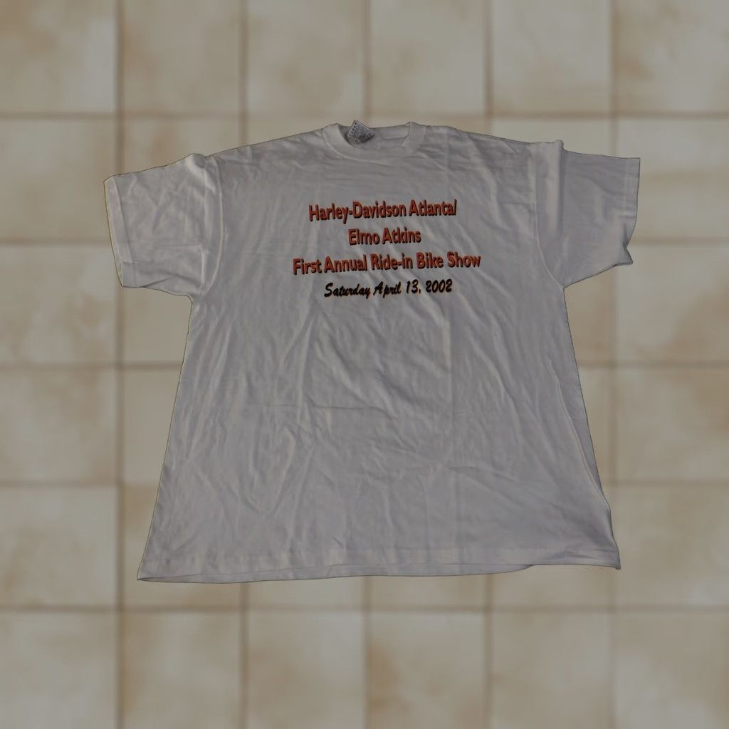 Fruit Of The Loom Vintage Harley-Davidson Atlanta Shirt Mens 2XL White Elmo Atkins Bike Show 2002 Shirt Size US XXL / EU 58 / 5 - 1 Thumbnail