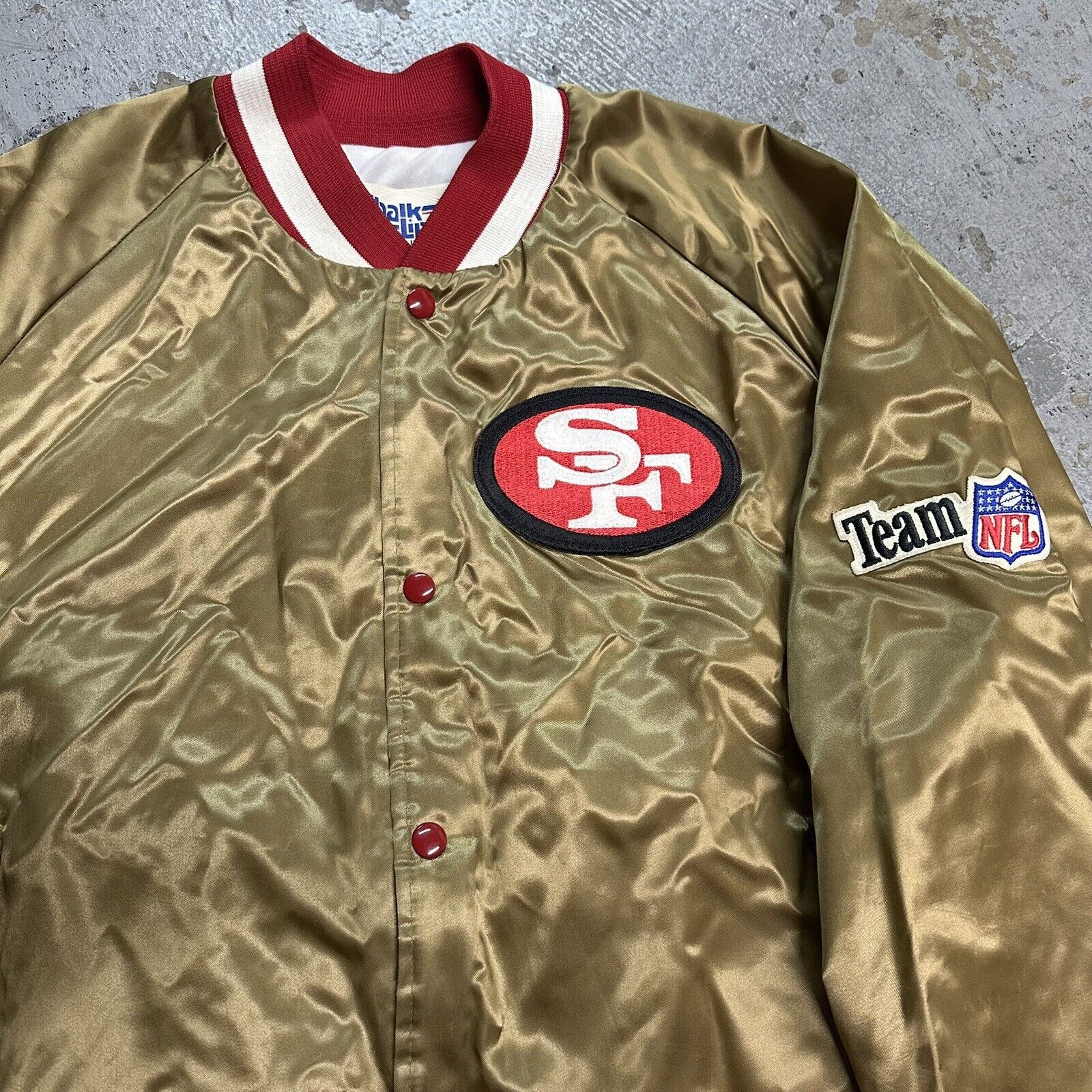 Chalk Line × NFL × Vintage Vintage Chalkline San Francisco 49ers Gold Satin Jacket Size US XL / EU 56 / 4 - 2 Thumbnail