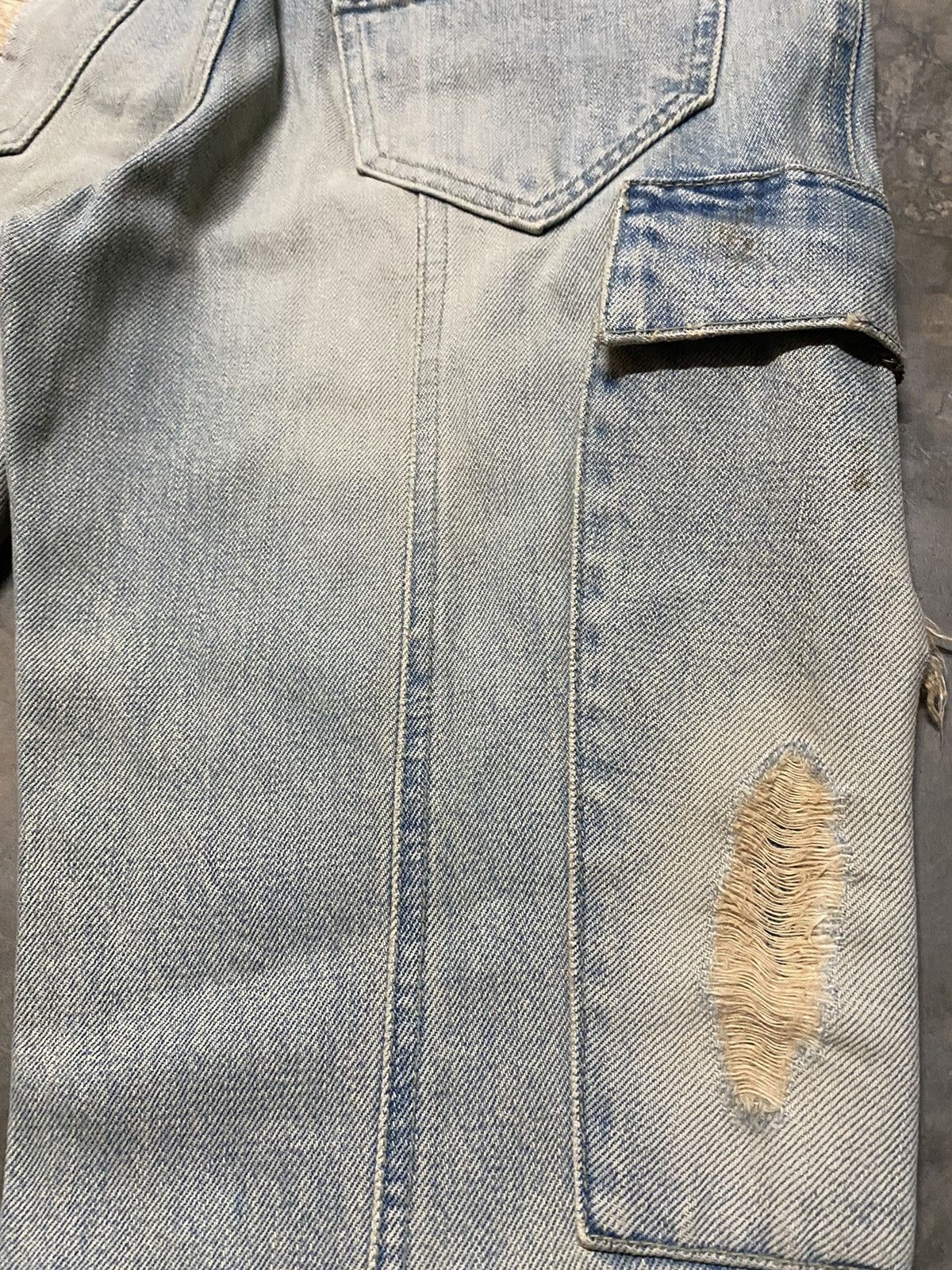 Japanese Brand × Vintage Flare Jeans Japan Ossa Mondo Utility Cargo Distressed Ripped Size US 30 / EU 46 - 15 Thumbnail