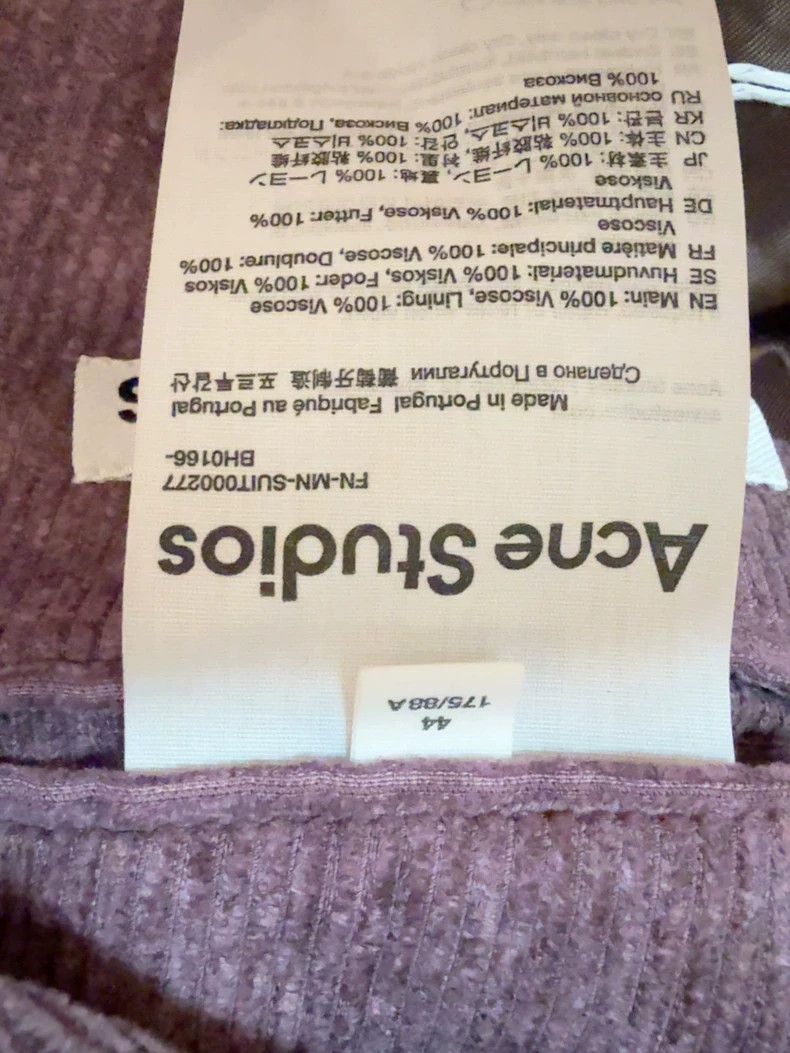 Acne Studios Acne Studios Purple men's suit jacket Size US S / EU 44-46 / 1 - 5 Thumbnail