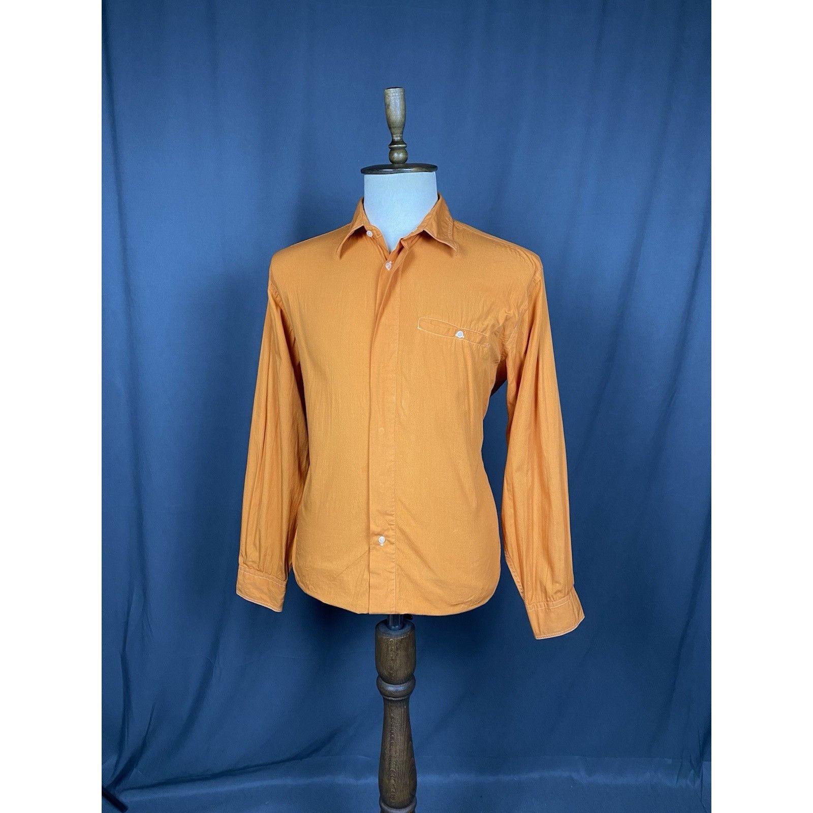 Yves Saint Laurent Yves Saint Laurent YSL Vintage Men's Orange Longsleeve Shirt Size US L / EU 52-54 / 3 - 2 Thumbnail