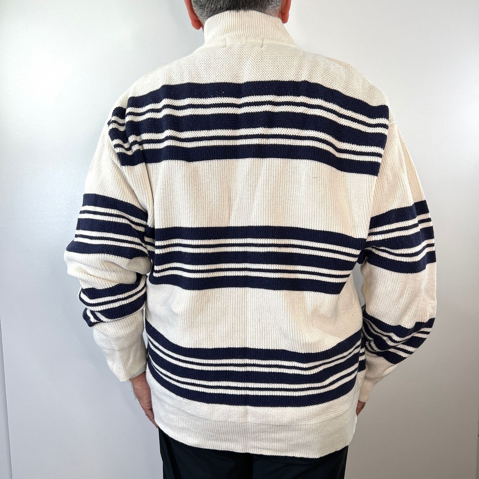 Eddie Bauer Vintage 90s Eddie Bauer Stripe Pullover Sweater Ivory Size US XL / EU 56 / 4 - 6 Thumbnail