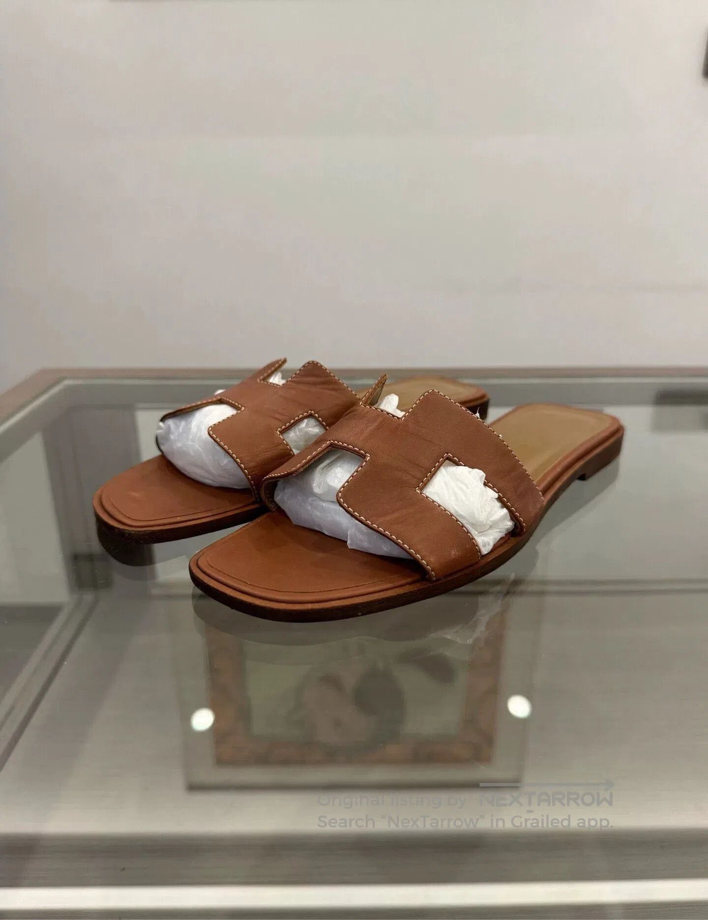 Hermes Hermes Oran H Logo Slide Sandals. Size US 7 / IT 37 - 1 Thumbnail