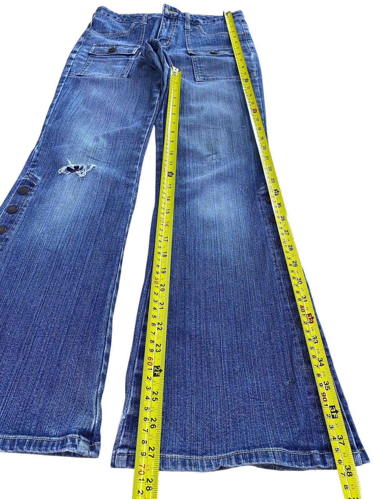 Japanese Brand Oririn Brand Bush Pants Ripped Style Flare Jeans Size US 28 / EU 44 - 7 Thumbnail