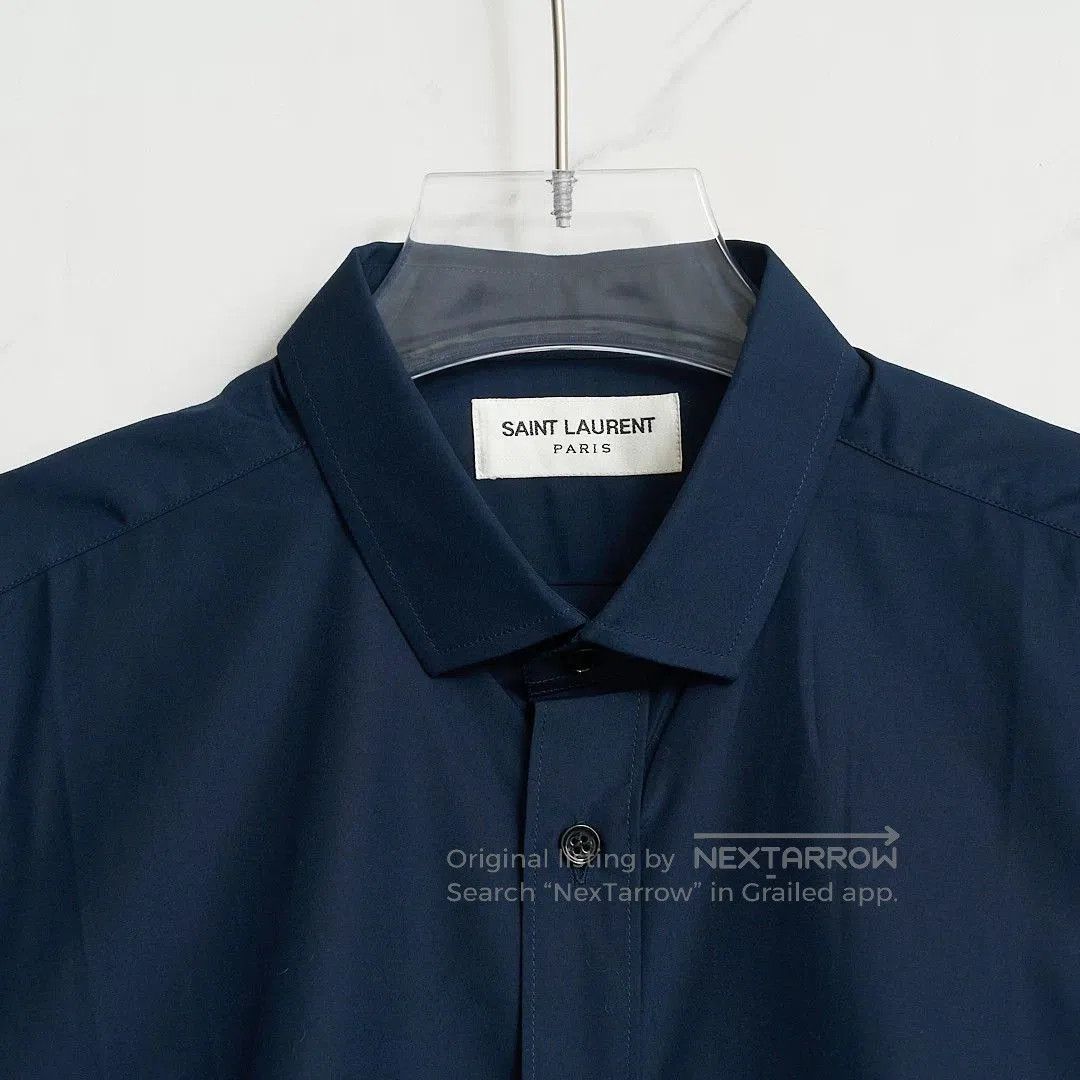 Saint Laurent Paris Saint Laurent Men's Dark Blue Minimalist Shirt. Size US M / EU 48-50 / 2 - 2 Thumbnail