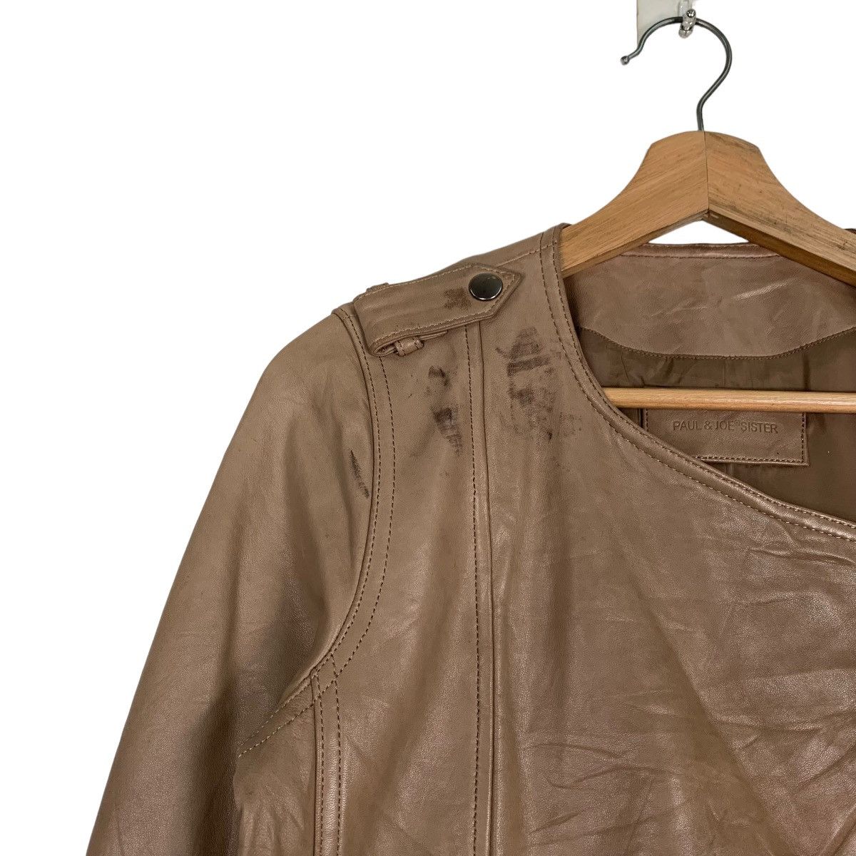 Paul & Joe PAUL & JOE Brown Leather Jacket #0370-C17 Size S / US 4 / IT 40 - 4 Thumbnail